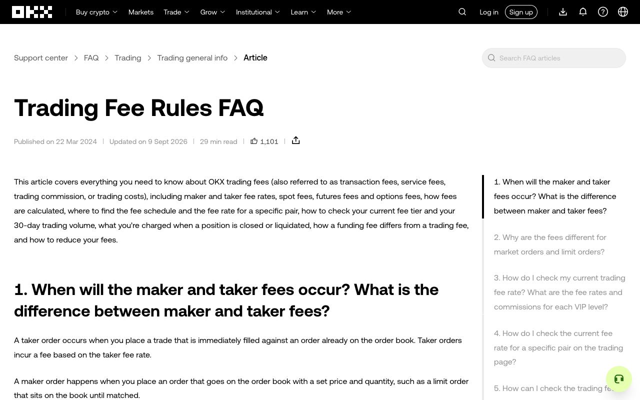 欧易交易费率 FAQ 中“目前不提供持有 OKB 抵扣交易手续费”的说明段落